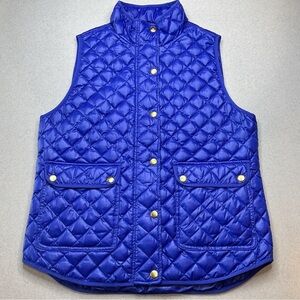 J. Crew Down Field Vest Medium Royal Blue‎ Quilted